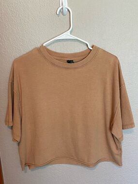 Tan cropped tee